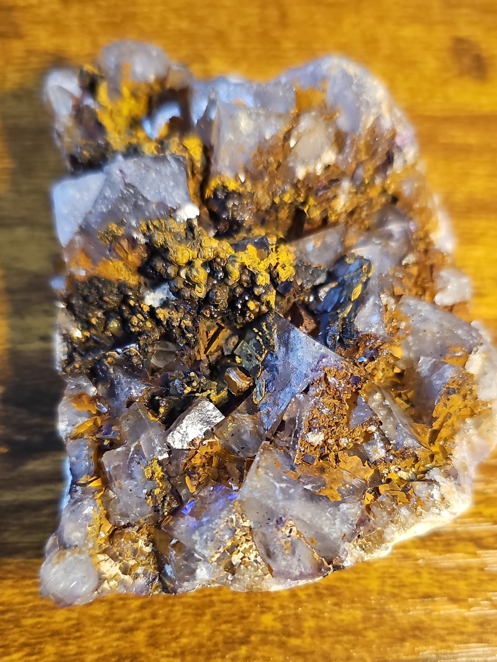 Crystal Cluster with Rusty Iron Accents